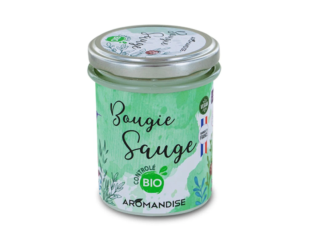 Bougie Sauge Bio 150g 1 Bougie Sauge Bio 150g