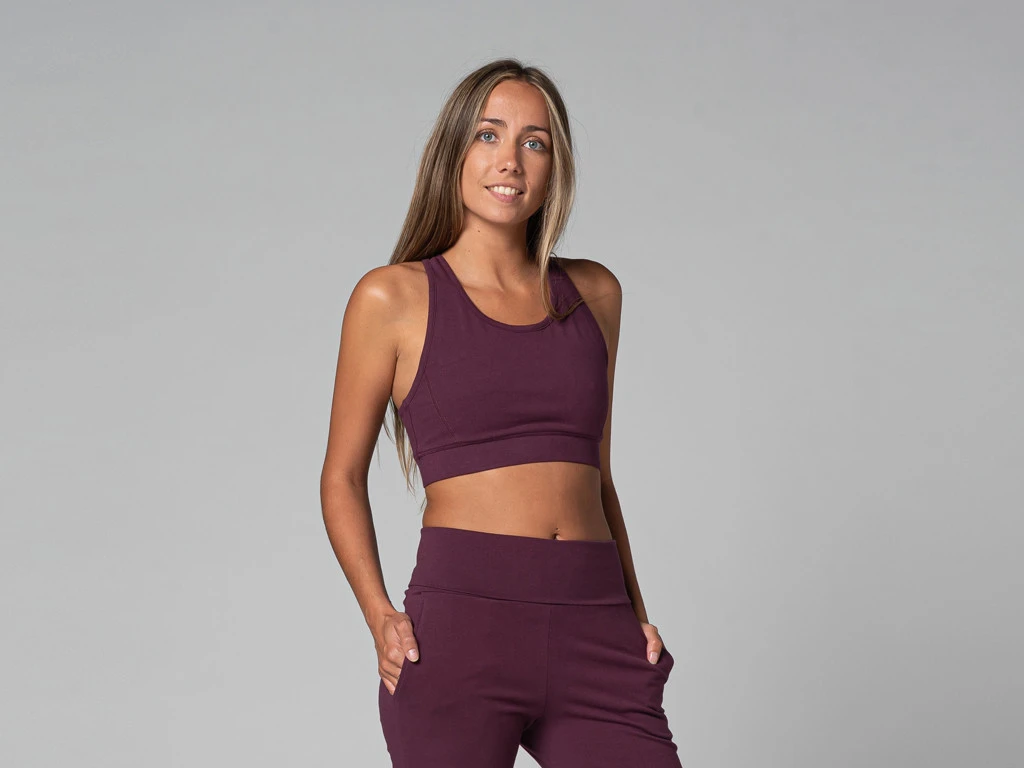 Brassiere De Yoga Glamour - Bio Prune Prune XS - 36 1 Brassiere De Yoga Glamour - Bio Prune Prune XS - 36
