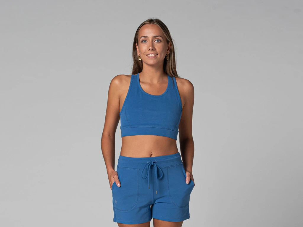 Brassiere De Yoga Glamour - Bio Bleu Bleu XS - 36 1 Brassiere De Yoga Glamour - Bio Bleu Bleu XS - 36