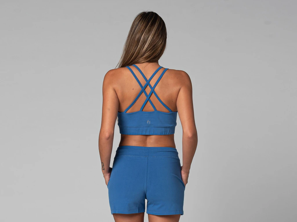 Brassiere De Yoga Glamour - Bio Bleu Bleu XS - 36 3 Brassiere De Yoga Glamour - Bio Bleu Bleu XS - 36 – Image 3