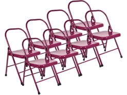 Chaise De Yoga 2 Barres Haute Prune Lot De 8