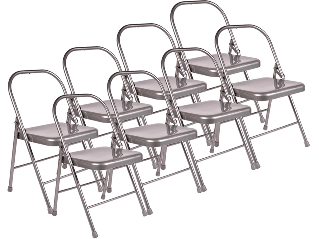 Chaise De Yoga Standard 2 Barres Grise Lot De 8 1 Chaise De Yoga Standard 2 Barres Grise Lot De 8