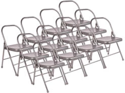 Chaise De Yoga Standard 2 Barres Grise Lot De 12