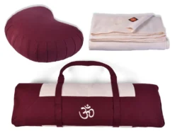 Coffret Tapis De Méditation Complet Prune/Ecru Orion