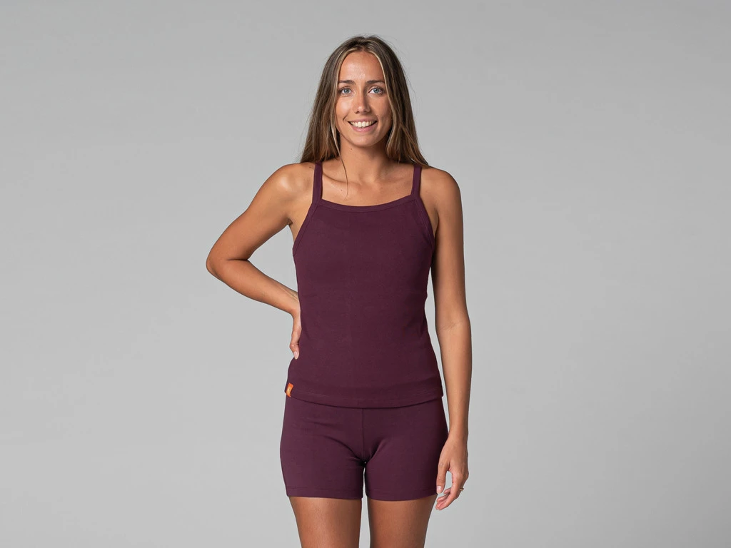 Débardeur Femme Côtelé Prune Prune XS - 36 1 Débardeur Femme Côtelé Prune Prune XS - 36