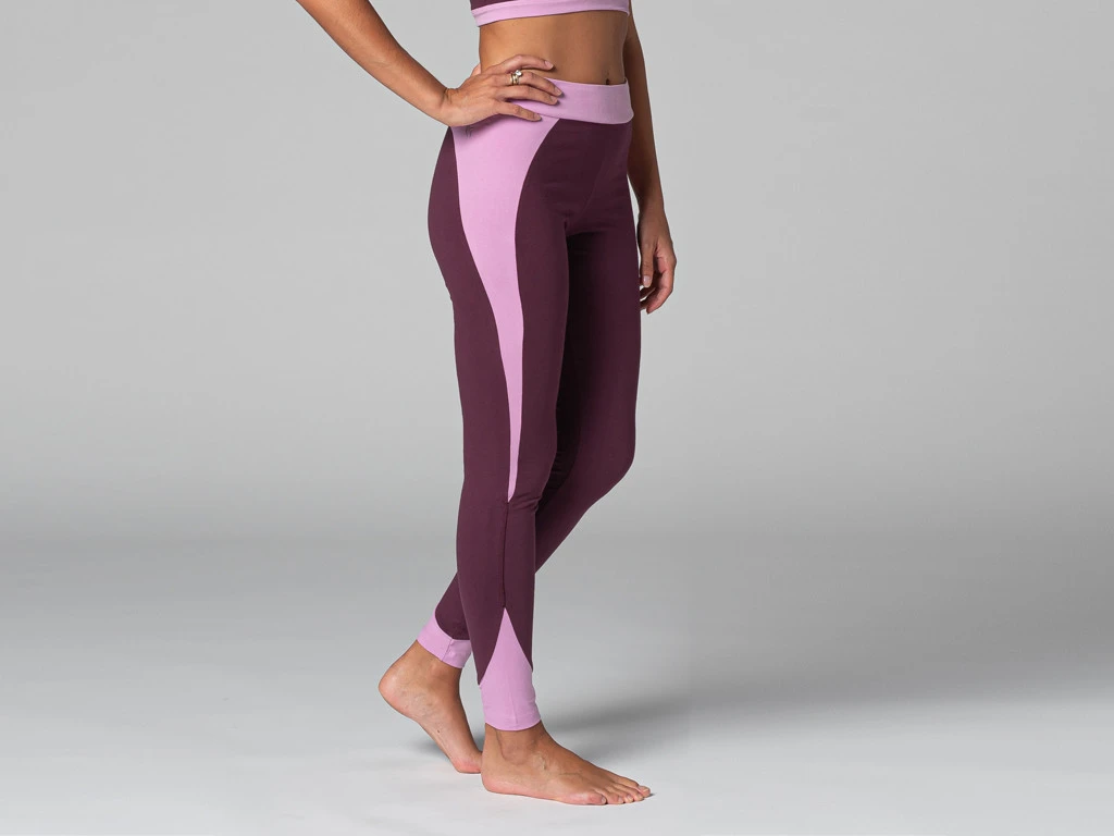 Legging De Yoga Bi-colore - Bio Prune Prune XS - 36 1 Legging De Yoga Bi-colore - Bio Prune Prune XS - 36