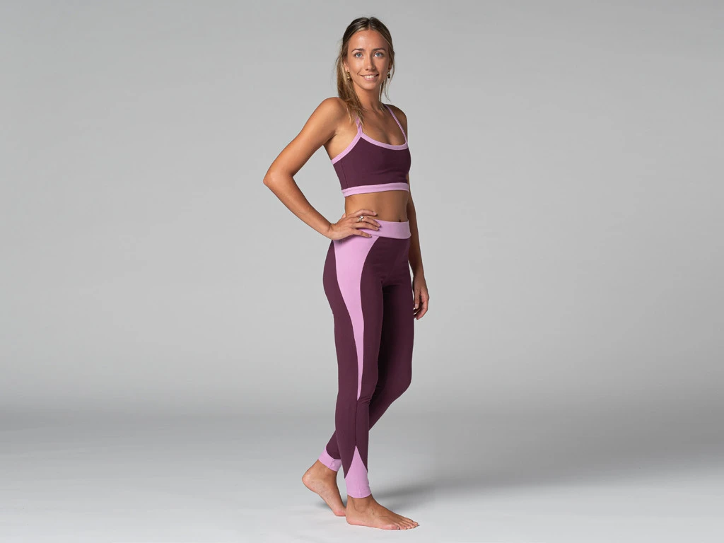 Legging De Yoga Bi-colore - Bio Prune Prune XS - 36 5 Legging De Yoga Bi-colore - Bio Prune Prune XS - 36 – Image 5