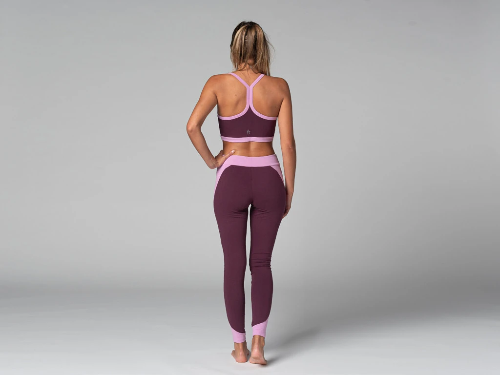 Legging De Yoga Bi-colore - Bio Prune Prune XS - 36 7 Legging De Yoga Bi-colore - Bio Prune Prune XS - 36 – Image 7