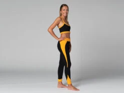 Legging De Yoga Bi-colore - Bio Noir Et Safran Noir XS - 36 -Boutique De Yoga legging de yoga bi colore bio 1635849696618115e01fedb