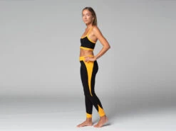 Legging De Yoga Bi-colore - Bio Noir Et Safran Noir XS - 36 -Boutique De Yoga legging de yoga bi colore bio 1635849705618115e9eb303