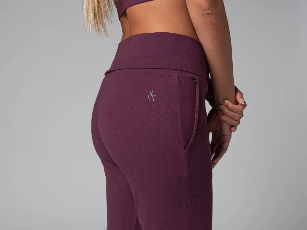 Pantalon De Yoga Femme Confort - Bio Prune Prune XS - 36 5 Pantalon De Yoga Femme Confort - Bio Prune Prune XS - 36 – Image 5