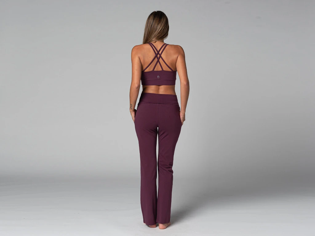 Pantalon De Yoga Femme Confort - Bio Prune Prune XS - 36 8 Pantalon De Yoga Femme Confort - Bio Prune Prune XS - 36 – Image 8