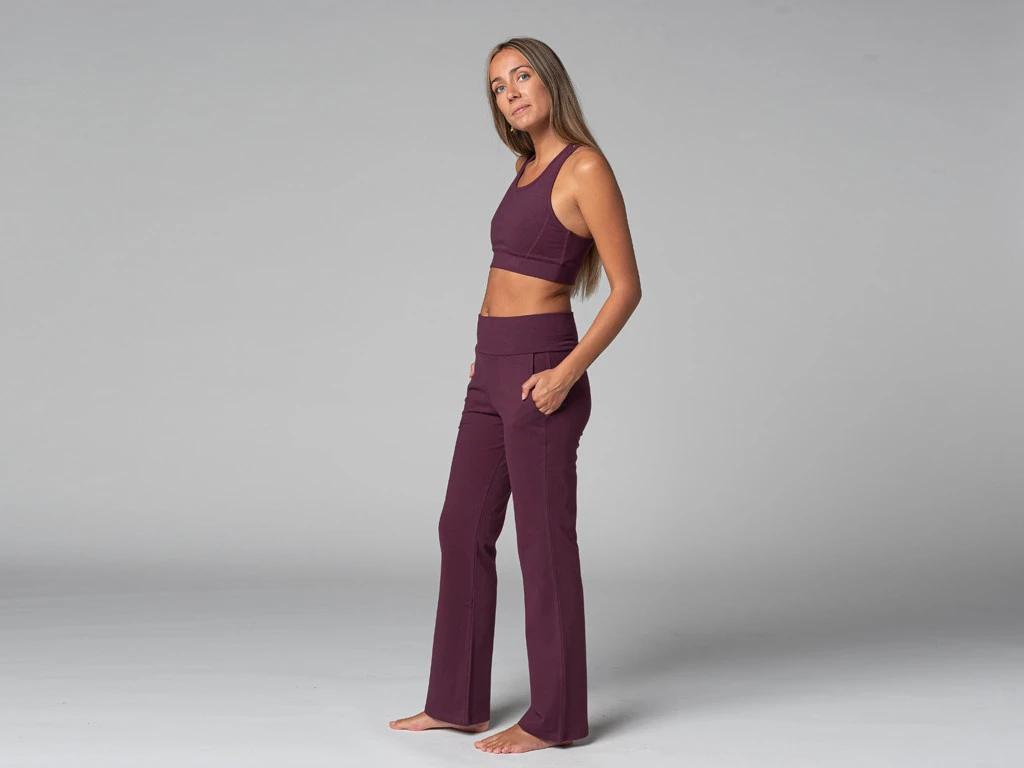 Pantalon De Yoga Femme Confort - Bio Prune Prune XS - 36 9 Pantalon De Yoga Femme Confort - Bio Prune Prune XS - 36 – Image 9