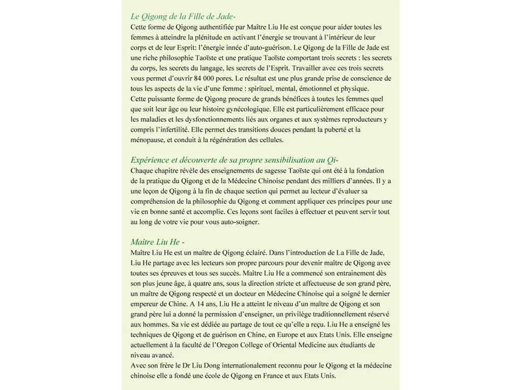 Qigong De La Fille De Jade Maître Liu He 2 Qigong De La Fille De Jade Maître Liu He – Image 2