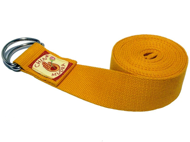 Sangle De Yoga 100% Coton Bio Boucle 1/2 Lune Safran 1 Sangle De Yoga 100% Coton Bio Boucle 1/2 Lune Safran