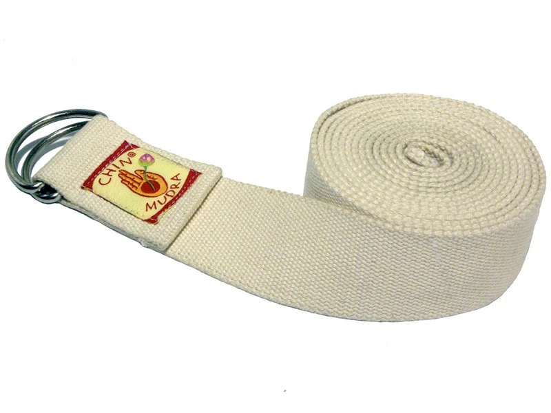 Sangle De Yoga 100% Coton Bio Boucle 1/2 Lune Blanche 1 Sangle De Yoga 100% Coton Bio Boucle 1/2 Lune Blanche