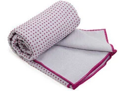 Serviette De Yoga Anti-dérapante Bicolore - 183cmx 61cm Gris/Aubergine
