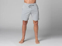 Short De Yoga Homme - Coton Bio Gris Gris S - 38/40