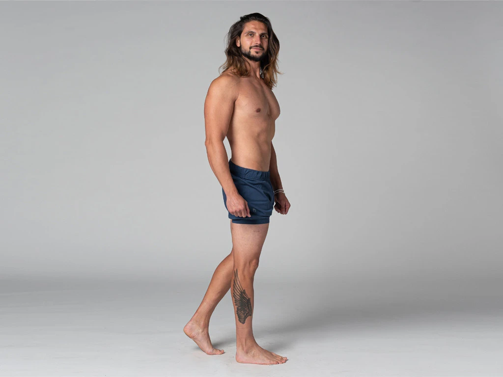 Short Homme Traditionnel Iyengar - Coton Bio Bleu Bleu S - 38/40 7 Short Homme Traditionnel Iyengar - Coton Bio Bleu Bleu S - 38/40 – Image 7