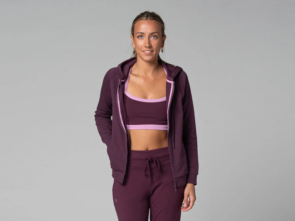 Sweat Capuche Femme - Bio Prune Prune XS - 36 2 Sweat Capuche Femme - Bio Prune Prune XS - 36 – Image 2