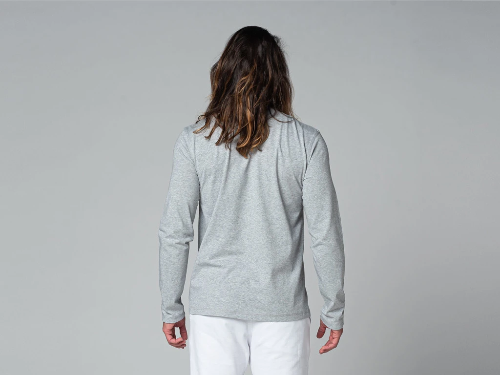 T-Shirt TAPAN 3 Boutons 100% Bio Gris Gris S - 38/40 3 T-Shirt TAPAN 3 Boutons 100% Bio Gris Gris S - 38/40 – Image 3