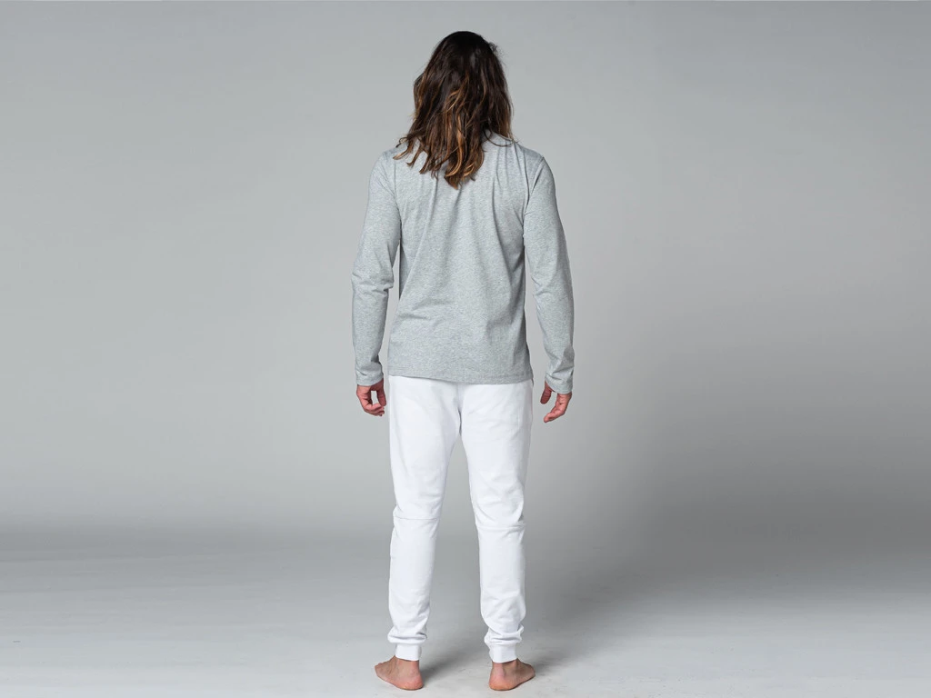 T-Shirt TAPAN 3 Boutons 100% Bio Gris Gris S - 38/40 8 T-Shirt TAPAN 3 Boutons 100% Bio Gris Gris S - 38/40 – Image 8