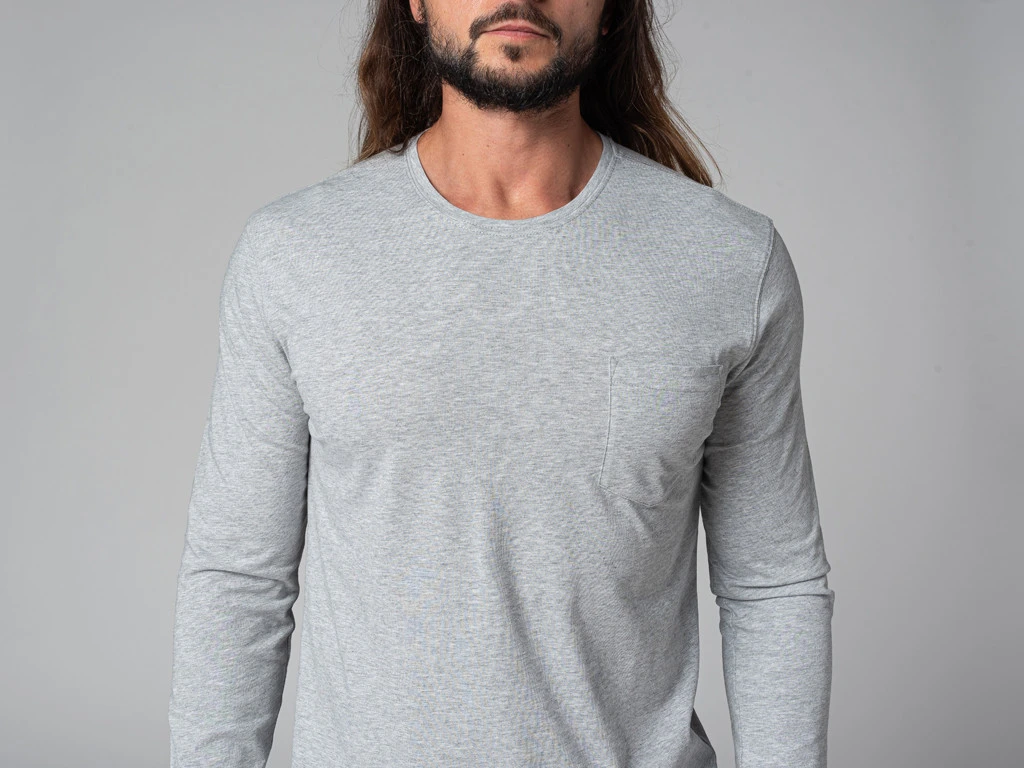 T-Shirt Tapan Manches Longues 100% Bio Gris Gris S - 38/40 4 T-Shirt Tapan Manches Longues 100% Bio Gris Gris S - 38/40 – Image 4