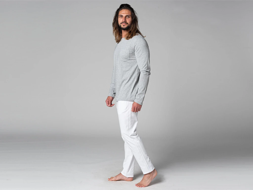 T-Shirt Tapan Manches Longues 100% Bio Gris Gris S - 38/40 7 T-Shirt Tapan Manches Longues 100% Bio Gris Gris S - 38/40 – Image 7