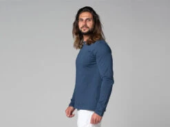 T-Shirt Tapan Manches Longues 100% Bio Bleu Bleu S - 38/40 -Boutique De Yoga t shirt tapan manches longues 100 bio 16353463326179679c0b239