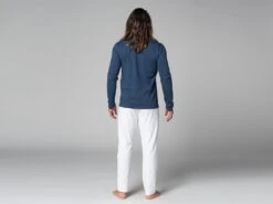 T-Shirt Tapan Manches Longues 100% Bio Bleu Bleu S - 38/40 -Boutique De Yoga t shirt tapan manches longues 100 bio 1635346349617967ad5c27d