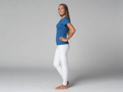 T-Shirt TARA M/C Col Large 100% Bio Bleu Bleu XS - 36 -Boutique De Yoga t shirt tara m c col large 100 bio 16352540246177ff08b0fd6