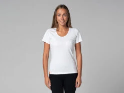 T-Shirt TARA M/C Col Large 100% Bio Blanc Blanc XS - 36
