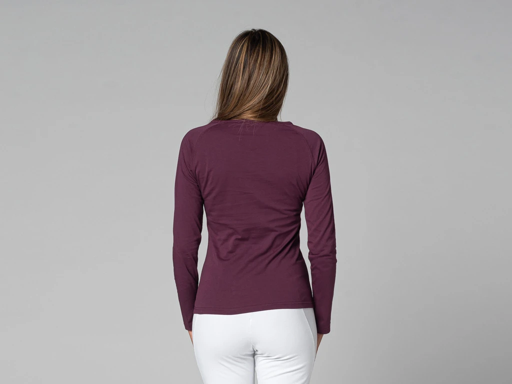 T-Shirt Tara M/L Ras Du Cou Bio Prune Prune XS - 36 3 T-Shirt Tara M/L Ras Du Cou Bio Prune Prune XS - 36 – Image 3