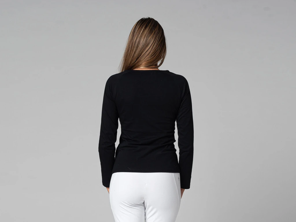 T-Shirt Tara M/L Ras Du Cou Bio Noir Noir XS - 36 3 T-Shirt Tara M/L Ras Du Cou Bio Noir Noir XS - 36 – Image 3