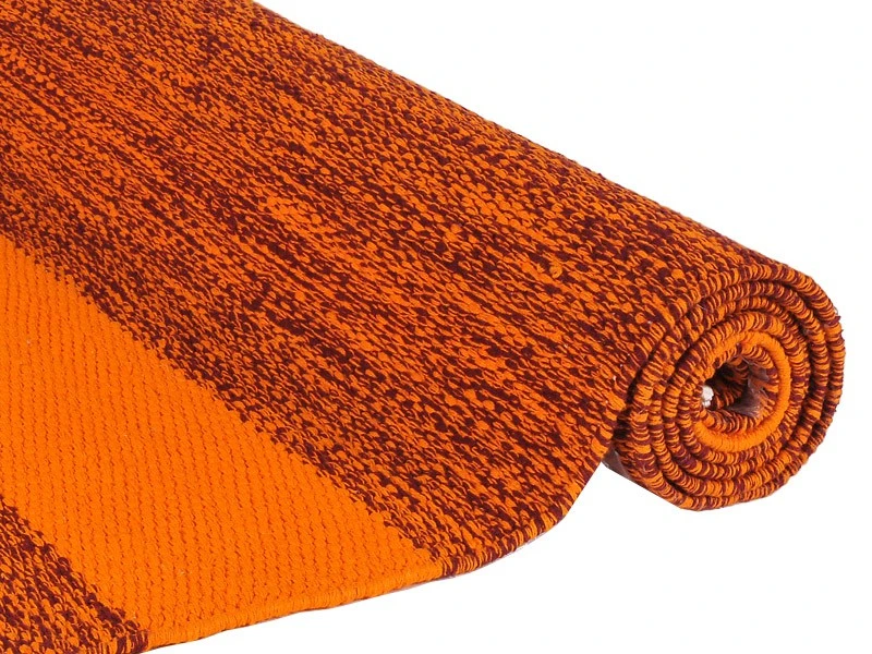 Tapis De Yoga Taj 100% Coton Bio - 2 M X 66 Cm X 5mm Bordeaux/Safran 2 Tapis De Yoga Taj 100% Coton Bio - 2 M X 66 Cm X 5mm Bordeaux/Safran – Image 2