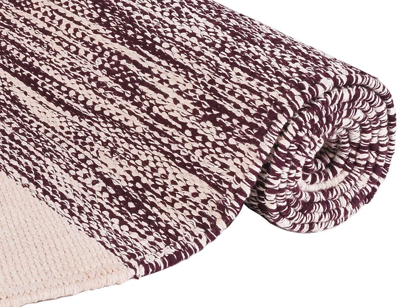 Tapis De Yoga Taj 100% Coton Bio - 2 M X 66 Cm X 5mm Prune/Écru 2 Tapis De Yoga Taj 100% Coton Bio - 2 M X 66 Cm X 5mm Prune/Écru – Image 2